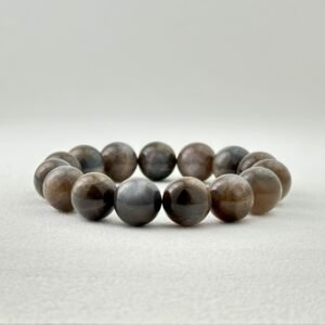 Natural Black-Gold Sunstone Bracelet with black polished beads and golden shimmer for Quiet Strength & Purposeful Clarity.
