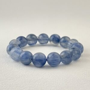 Natural Blue Kyanite Bracelet with deep blue polished beads for Mental Clarity & Clear Communication.